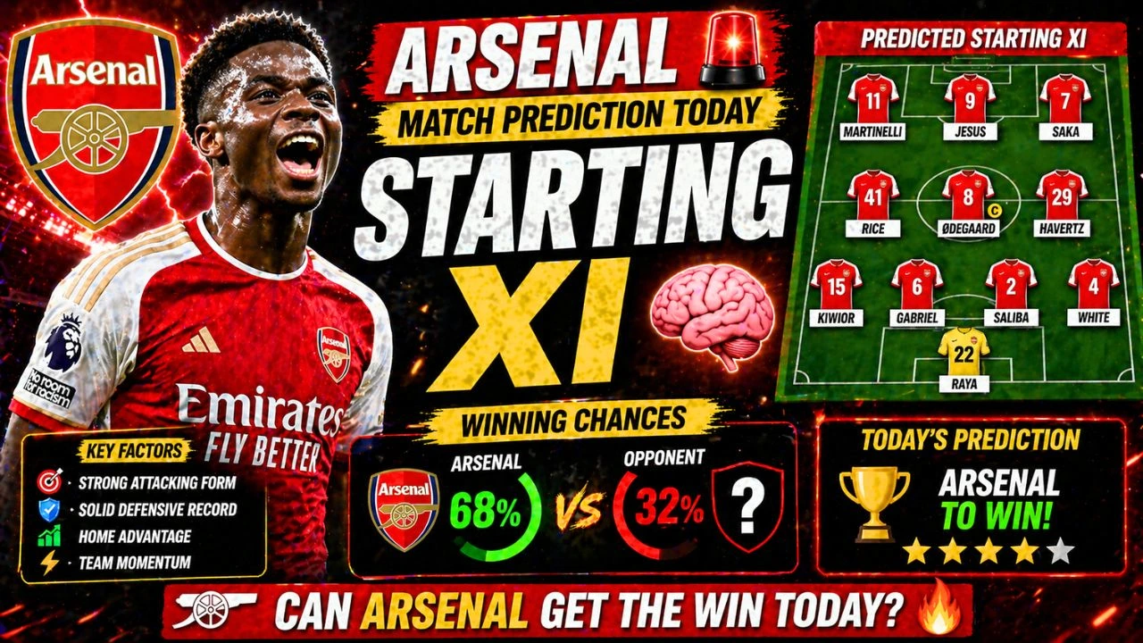 Arsenal predicted starting XI and match winning chances today