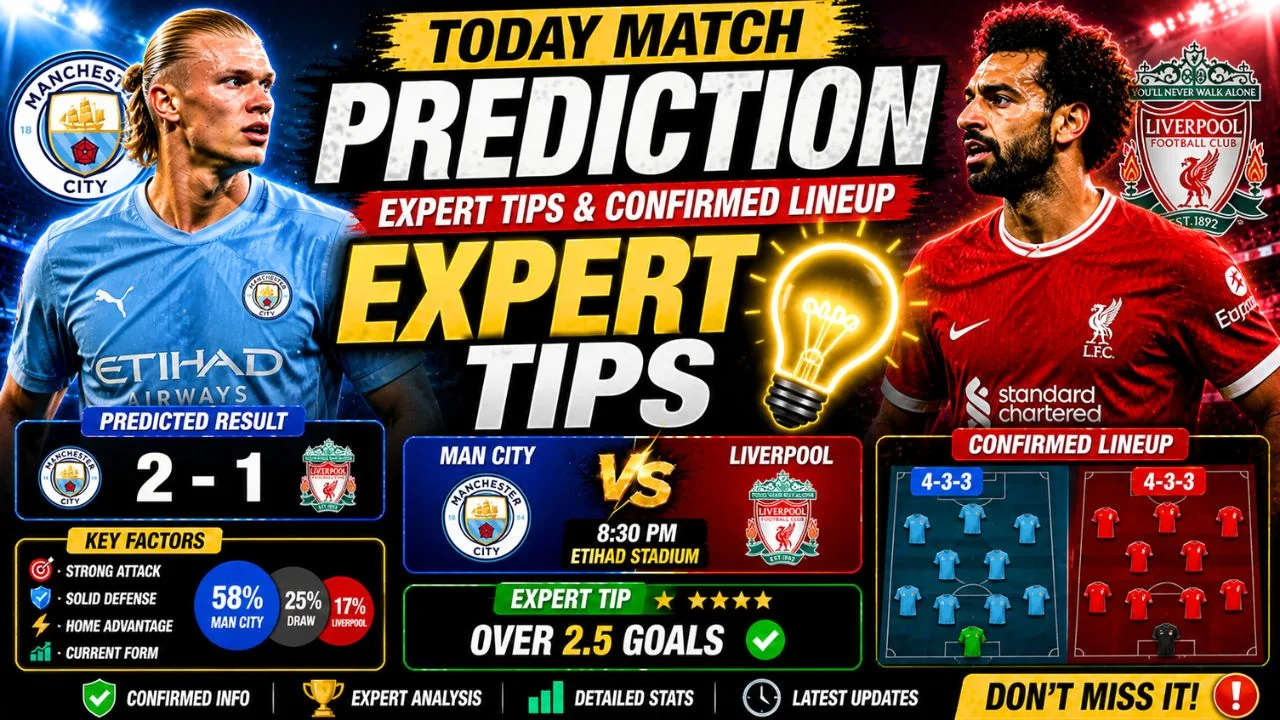 Today match prediction with confirmed lineup and expert analysis