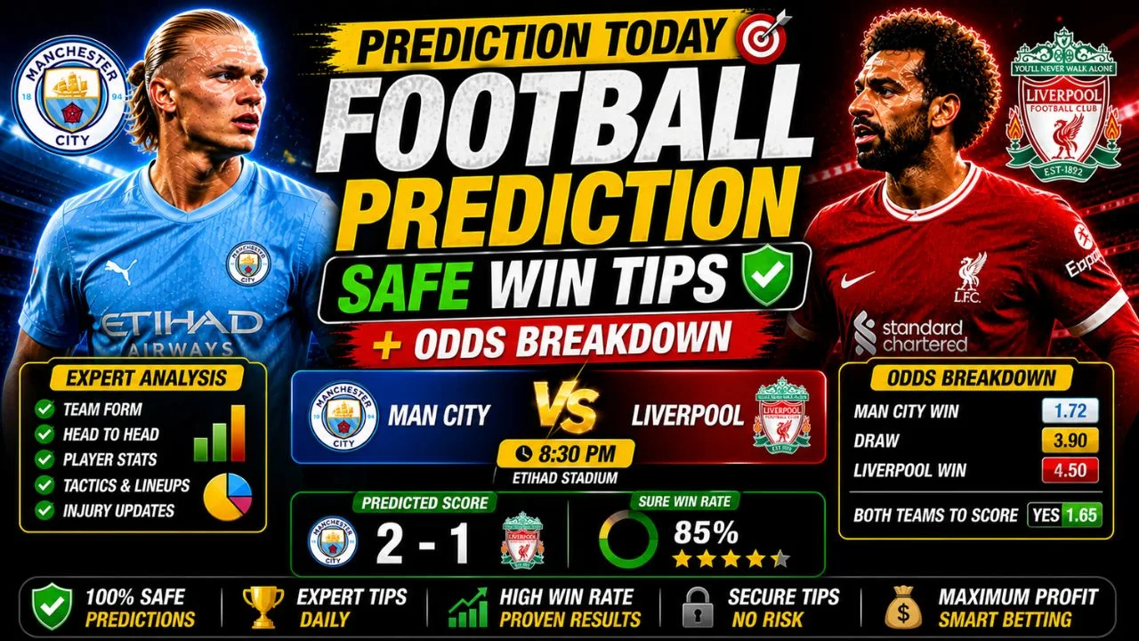 Today football prediction Manchester City vs Arsenal match analysis